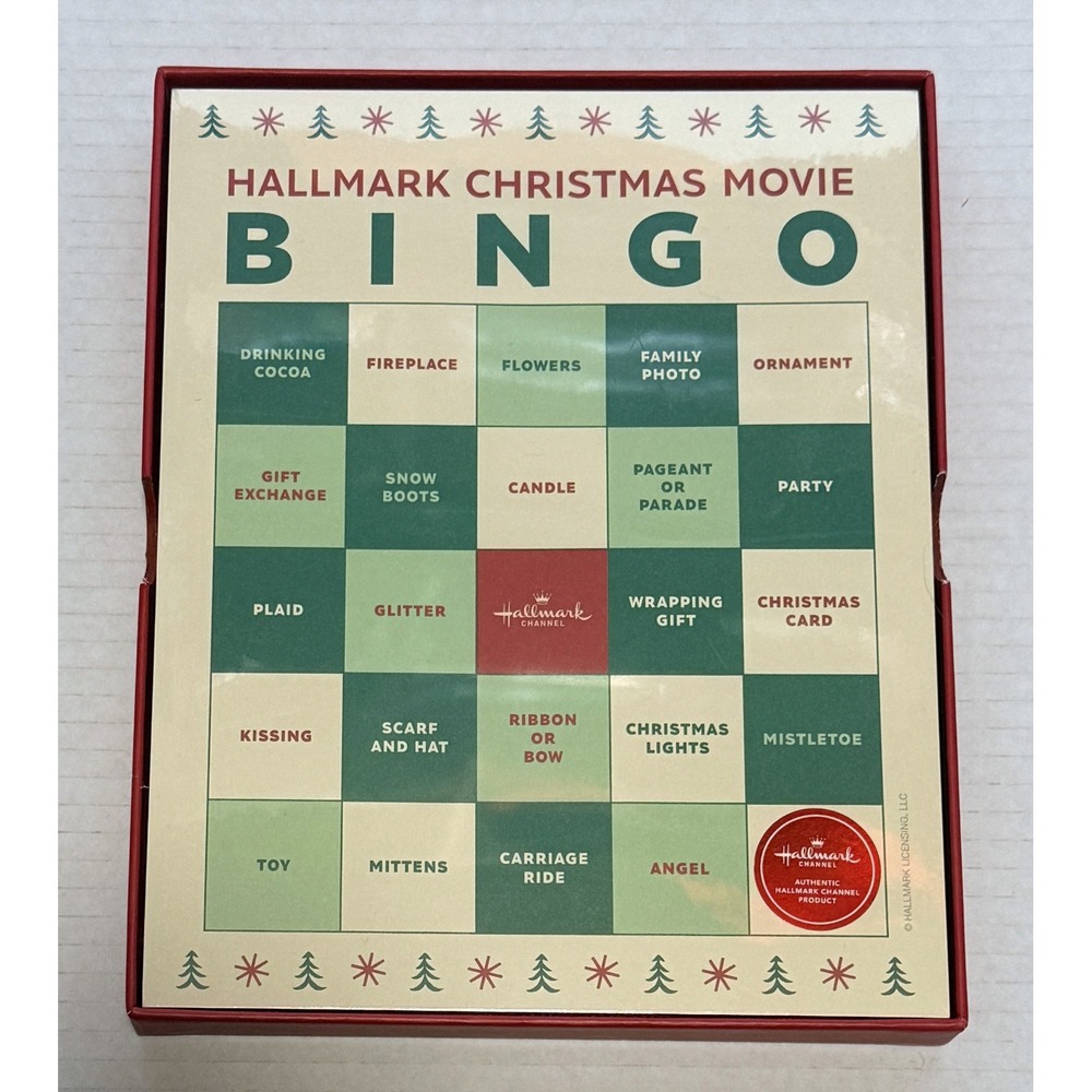 HALLMARK Channel Christmas Movie Bingo Pad - Red Green Holiday Game 102 Pages